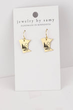 Load image into Gallery viewer, Minnesota Earrings | Engraved Northwoods Lake &amp; Pine 
