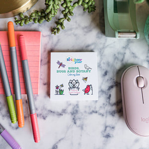 Birds Bugs and Botany Mini Coloring Book