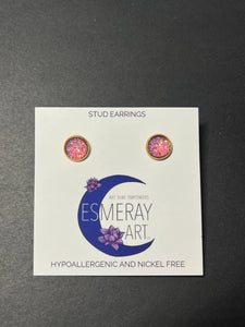 Pink Gold Stud Earrings