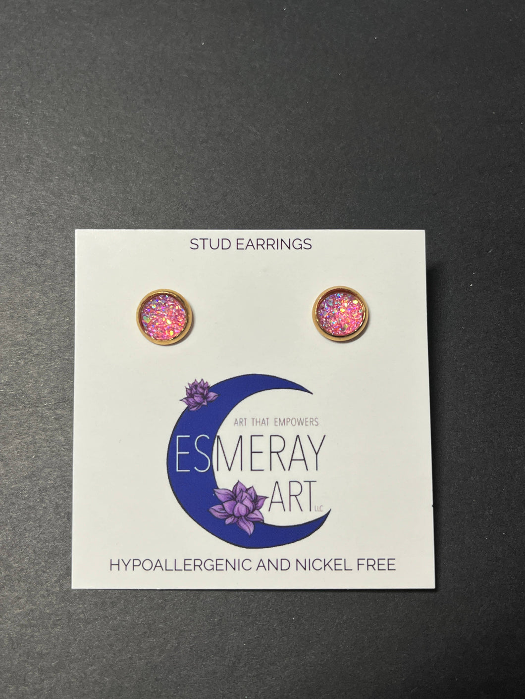 Pink Gold Stud Earrings