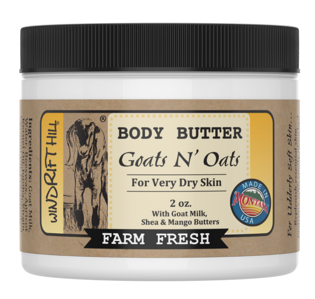 Goats N' Oats | Goat Milk Body Butter | 2oz. Travel Size
