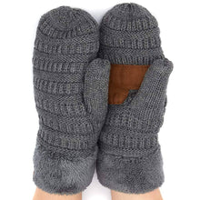 Load image into Gallery viewer, Fleece-lined Mittens - Charcoal
