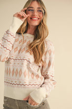 Load image into Gallery viewer, GEOMETRIC KNIT LONG SLEEVE SWEATER
