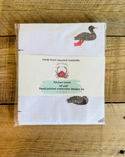 Load image into Gallery viewer, Dish towel -"Loon Love" hand painted watercolor illustrated
