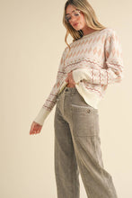 Load image into Gallery viewer, GEOMETRIC KNIT LONG SLEEVE SWEATER
