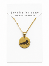 Load image into Gallery viewer, Engraved Loon Necklace – Minnesota Lake Jewelry, Best Seller
