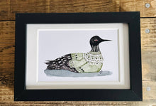 Load image into Gallery viewer, Framed 4x6 watercolor illustrated art- Sweater Loon
