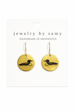 Load image into Gallery viewer, Engraved Loon Earrings – Minnesota Lake Jewelry, Best Seller
