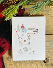 Load image into Gallery viewer, MN state icons watercolor illustrated blank notecard set
