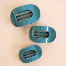 Load image into Gallery viewer, Teal With It Medium Flat Round Hair Clip
