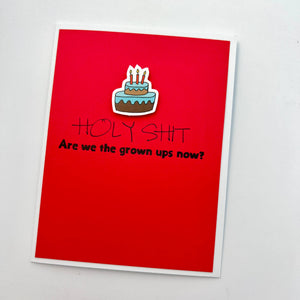Birthday Holy Shit Are We Grown Ups card