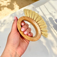 Load image into Gallery viewer, Bamboo Oval Vegetable Cleaning Brush
