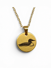 Load image into Gallery viewer, Engraved Loon Necklace – Minnesota Lake Jewelry, Best Seller
