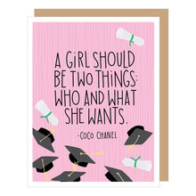 Load image into Gallery viewer, Girl Should Be Quote Graduation Card
