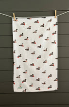 Load image into Gallery viewer, Dish towel -"Loon Love" hand painted watercolor illustrated
