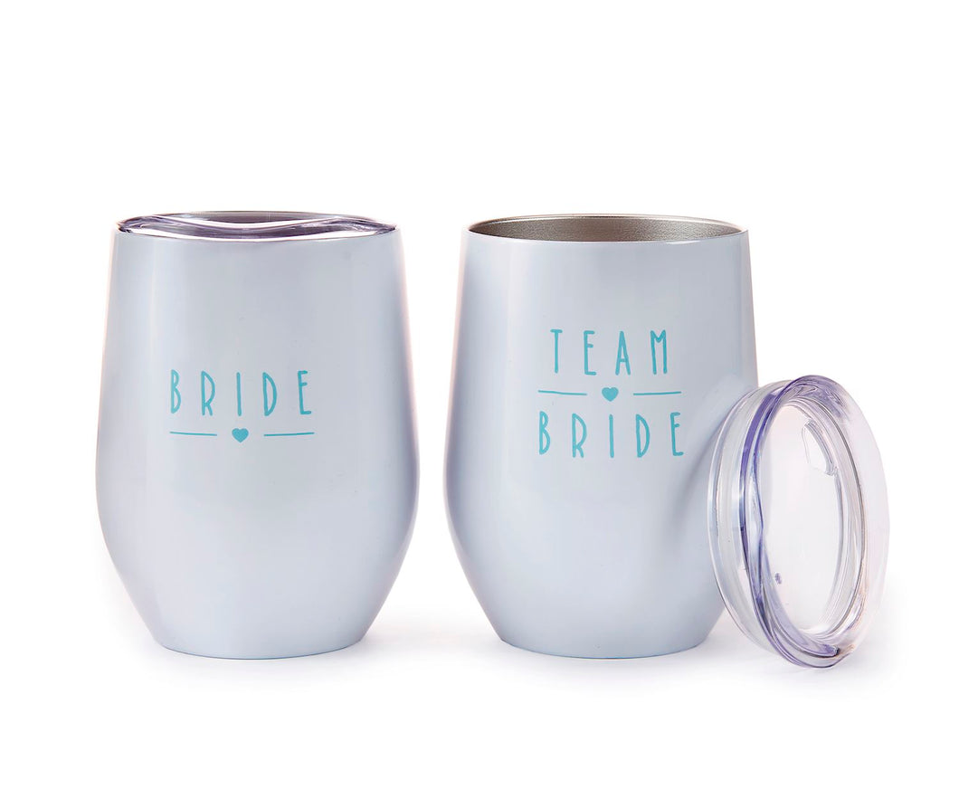 Double Wall Bridal Party Wine Tumbler w/Lid