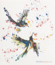 Load image into Gallery viewer, Swedish Dishcloths 2 Playing Hummingbirds
