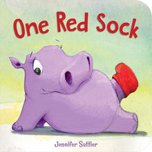 Load image into Gallery viewer, One Red Sock board book with flocked cover
