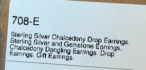 Sterling Silver Chalcedony Drop Earrings