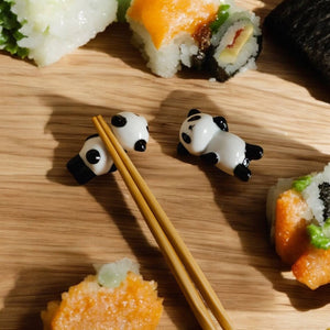 2x Ceramic Porcelain Panda Chopstick Rest