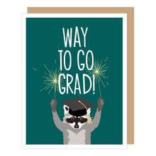 Load image into Gallery viewer, Raccoon with Sparklers Graduation Card

