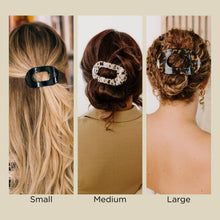 Load image into Gallery viewer, Round Flat Hair Clip | Med. | Jet Black
