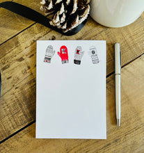Load image into Gallery viewer, Minnesota mittens watercolor illustrated notepad
