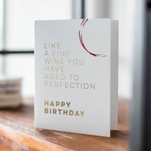 Load image into Gallery viewer, Wine Aged to Perfection – Modern Birthday Card

