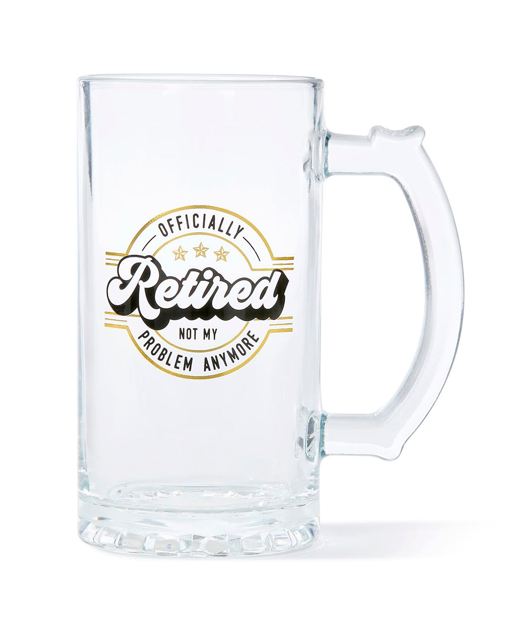 Beer Glass w/Retired Sentiment