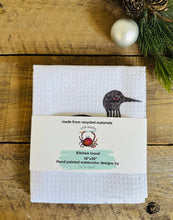 Load image into Gallery viewer, Dish towel -Winter Loons hand painted watercolor illustrated
