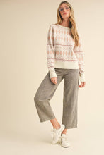 Load image into Gallery viewer, GEOMETRIC KNIT LONG SLEEVE SWEATER
