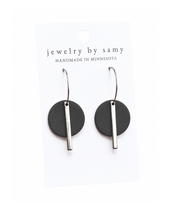 Load image into Gallery viewer, Polymer Clay Hoop Earrings – Lightweight Bar Design
