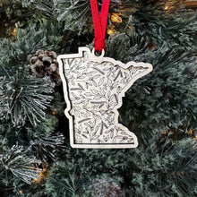 Load image into Gallery viewer, Minnesota Floral Wood Ornament

