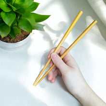 Load image into Gallery viewer, Yellow Bamboo Chopsticks - Set of 2
