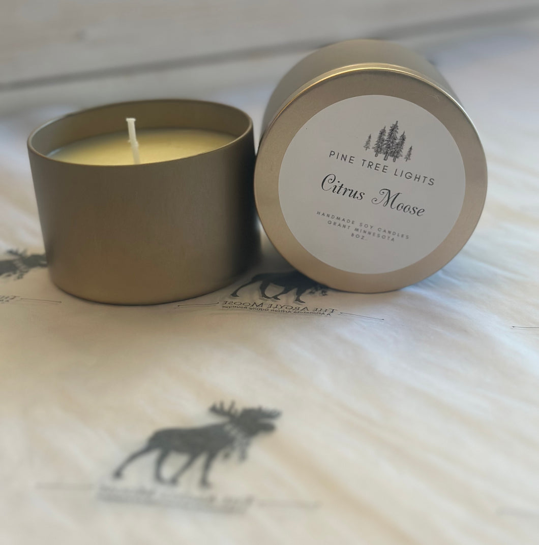 Citrus Moose candle tins