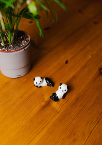 2x Ceramic Porcelain Panda Chopstick Rest
