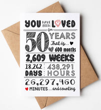 Load image into Gallery viewer, 50th Birthday Card
