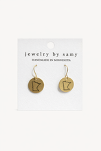 Load image into Gallery viewer, Engraved Minnesota Earrings – State Jewelry Gift
