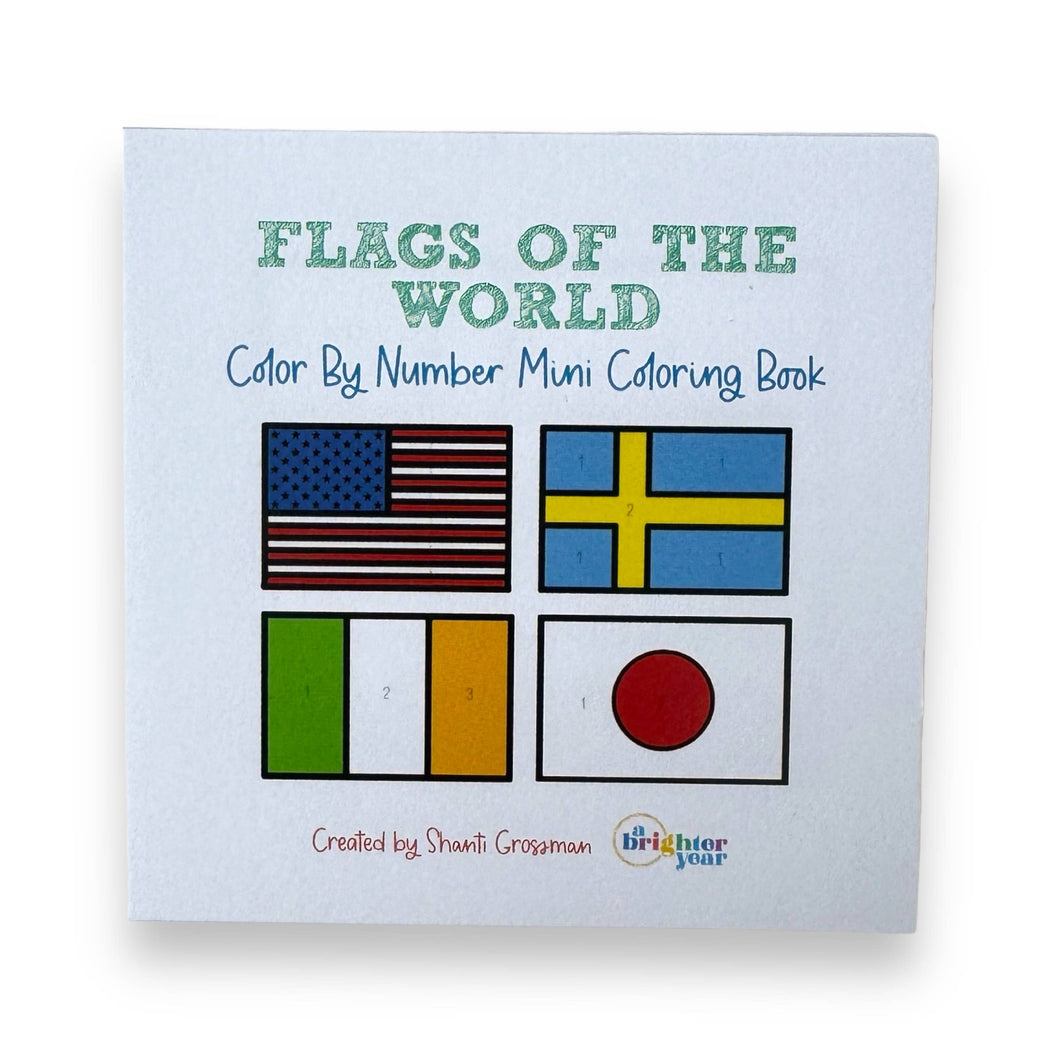 Flags of the World Color by Number Kid's Mini Coloring Book