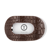 Load image into Gallery viewer, Brown Crocodile Large Flat Round Hair Clip
