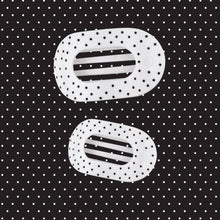 Load image into Gallery viewer, White Polka Dot Party Medium Flat Round Hair Clip
