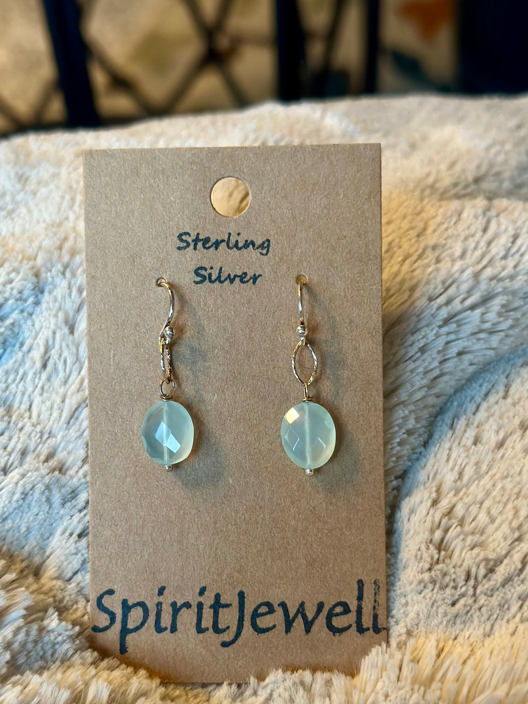 Sterling Silver Chalcedony Drop Earrings