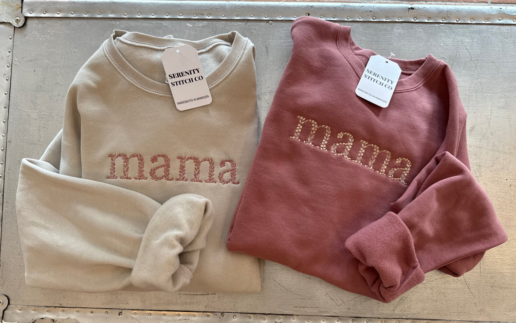 mama embroidered sweatshirt