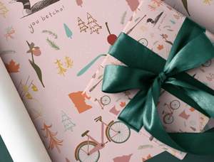 Iconic MN Dark Green Gift Wrap