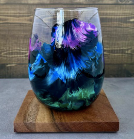 Northern Lights Wine Glass