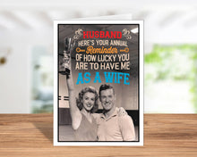 Load image into Gallery viewer, Lucky to have me as a Wife Card
