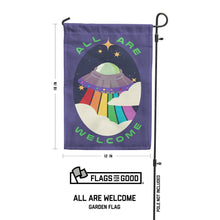 Load image into Gallery viewer, All Are Welcome Garden Flag
