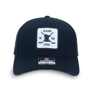 Minnesota Hockey patch on Black Trucker hat