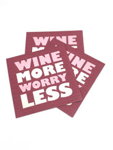 Load image into Gallery viewer, Funny Cocktail Napkins | Wine More Worry Less - 20ct
