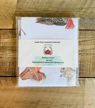 Load image into Gallery viewer, Dish towel "Up North" hand painted watercolor illustrated
